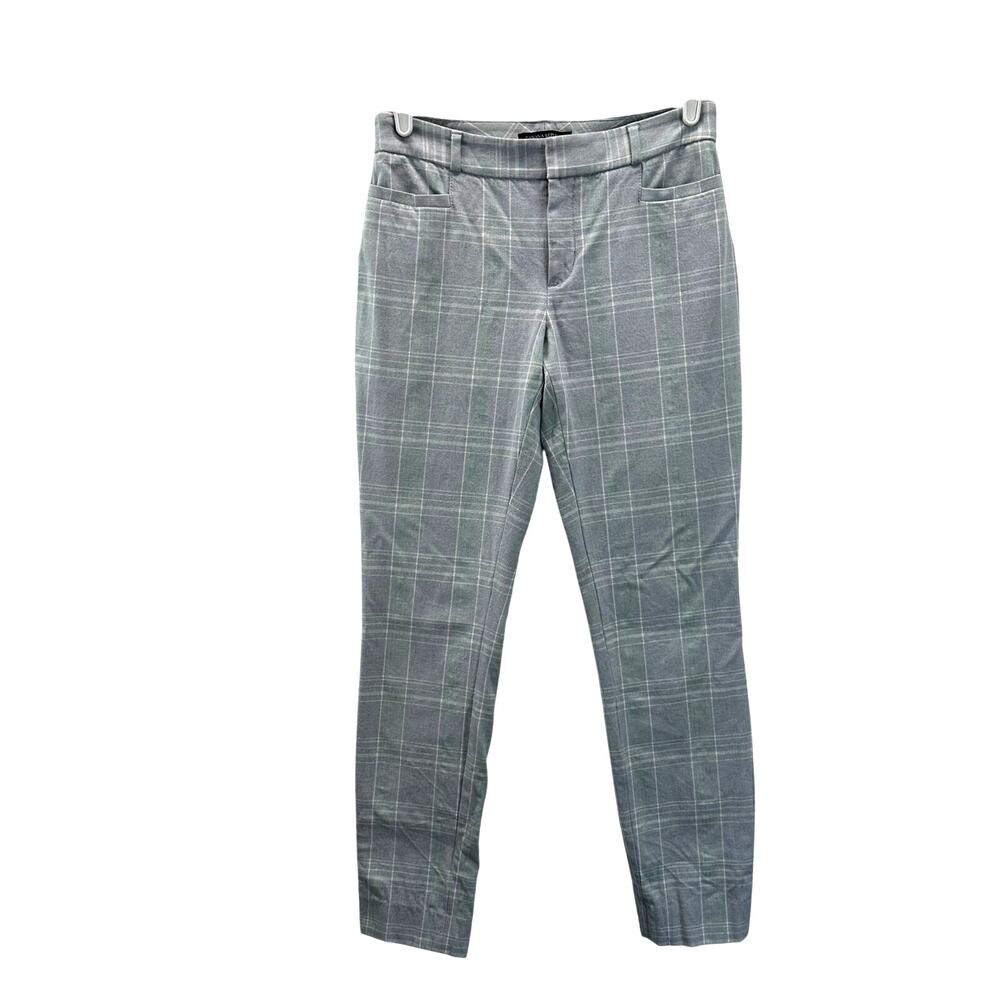 Banana Republic Sloan Plaid Pants Gray Green White 2L